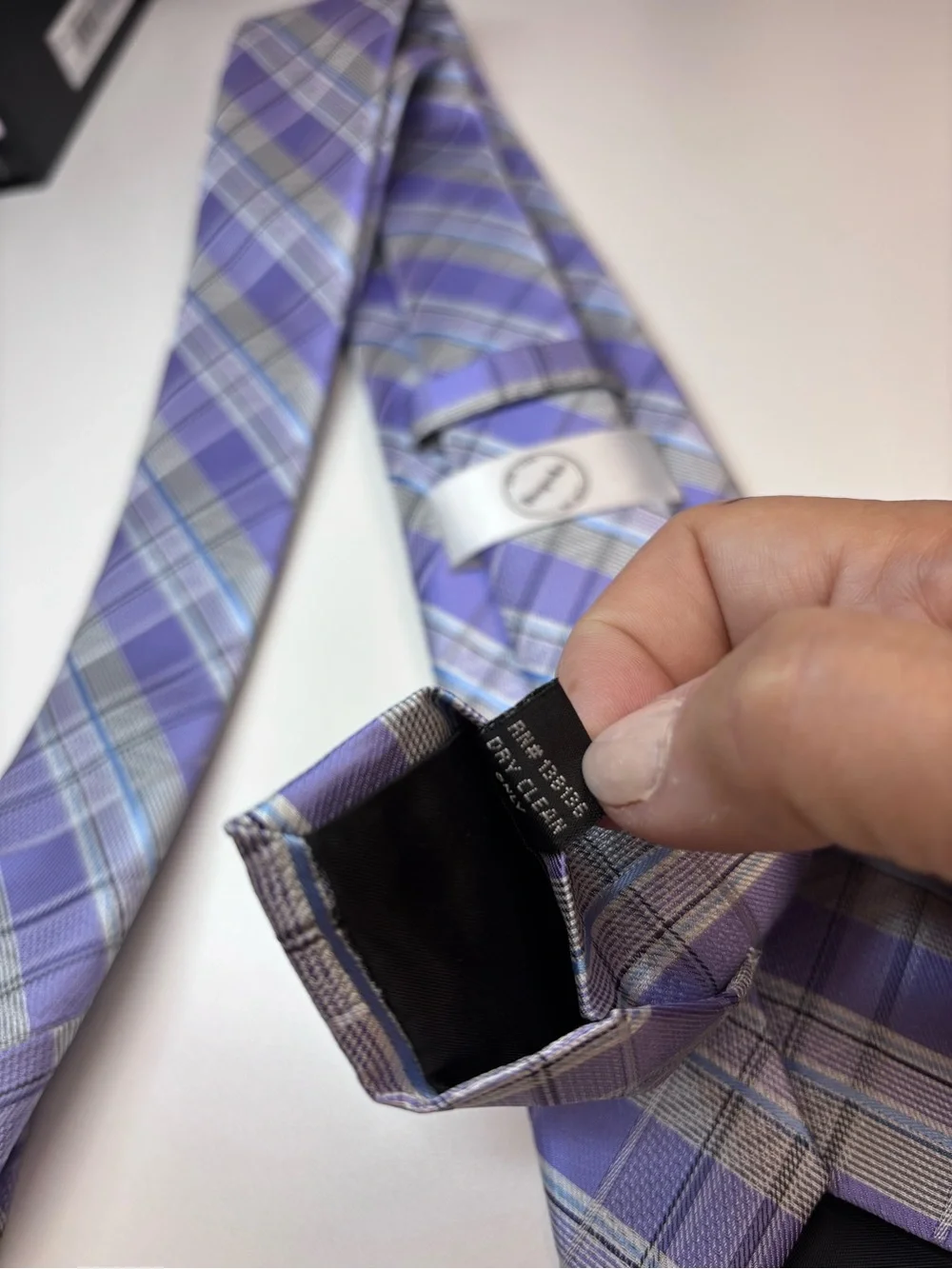 Bespoke NY Lavender Plaid Tie with Silver and Blue Accents NWOT Spring Plaid